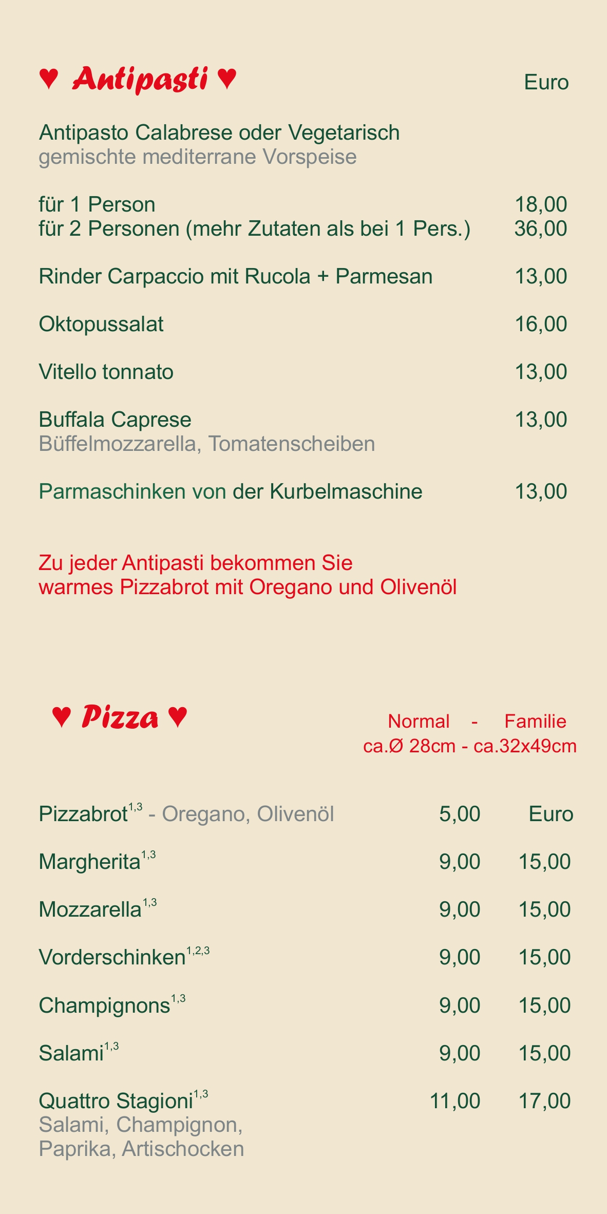 Italienisch essen